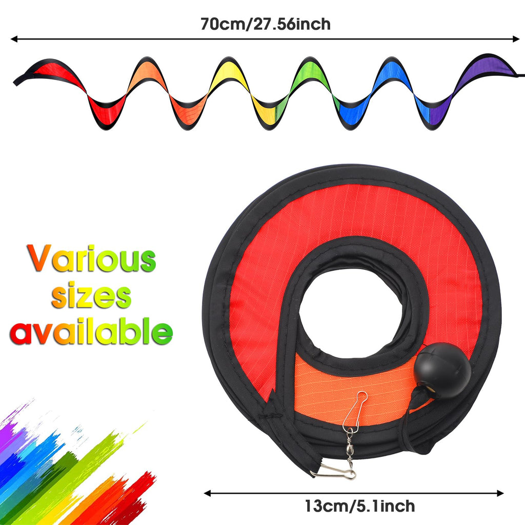 Gejoy 4-Pack Rainbow Wind Spinners - 27-Inch Outdoor Hanging Windsocks for Garden and Yard Decor, Bird Scare