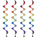 Gejoy 4-Pack Rainbow Wind Spinners - 37 Inch Outdoor Hanging Windsocks for Yard, Garden, and Camping Decoration