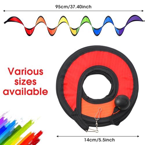 Gejoy 4-Pack Rainbow Wind Spinners - 37 Inch Outdoor Hanging Windsocks for Yard, Garden, and Camping Decoration