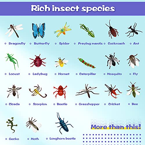 Gejoy 75-Piece Plastic Fake Bugs Set - Assorted Realistic Insects with Storage Box