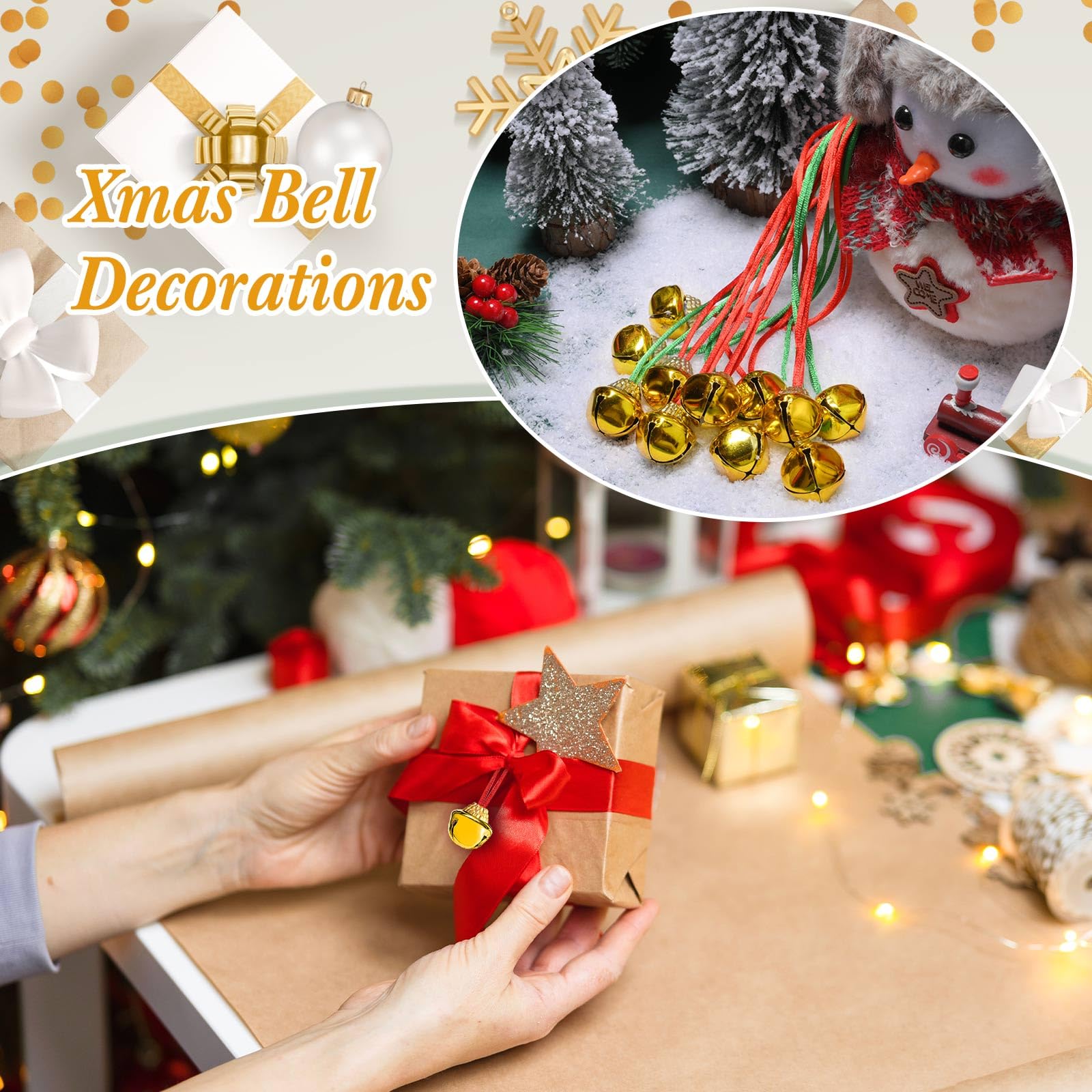 Gejoy Jingle Bell Necklace Bulk Set – 24 Red & Green Christmas Bell Necklaces for Kids, Party Favors & Decor