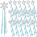 Gejoy Winter Snowflake Wand - 12-Pack Silver Snowflake Wands for Dress-Up and Parties