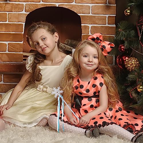 Gejoy Winter Snowflake Wand - 12-Pack Silver Snowflake Wands for Dress-Up and Parties