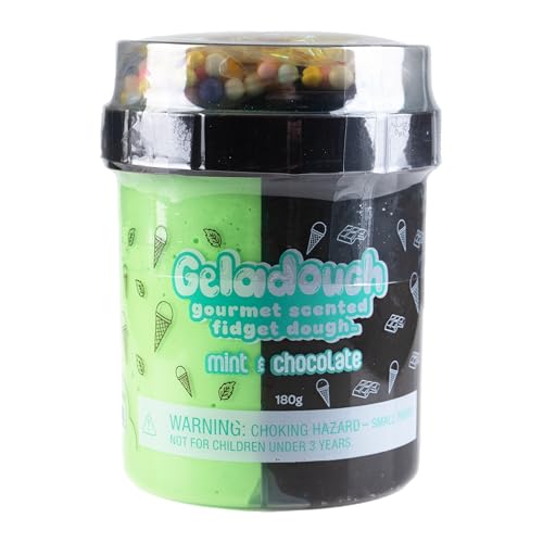 Geladough Mint & Chocolate Scented Butter Cloud Dough – Non-Sticky Sensory Putty with Mix-Ins (180g)