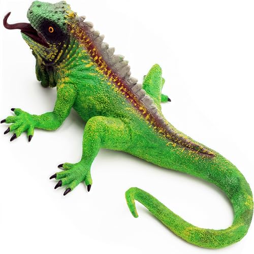 Gemini&Genius 11" Realistic Bearded Dragon Figurine – Hand-Painted Lizard Toy for Collectors, Pranks, and Display