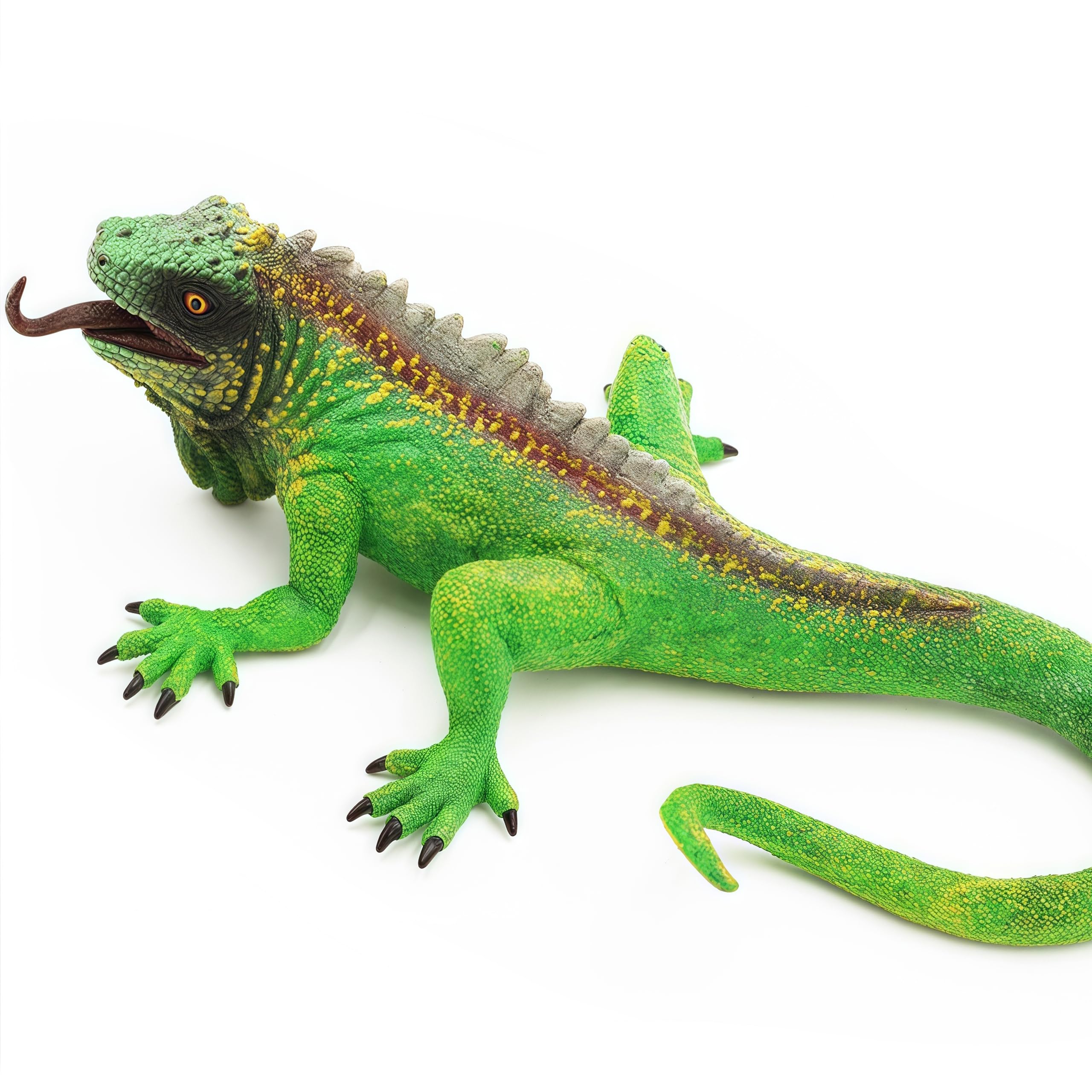 Gemini&Genius 11" Realistic Bearded Dragon Figurine – Hand-Painted Lizard Toy for Collectors, Pranks, and Display
