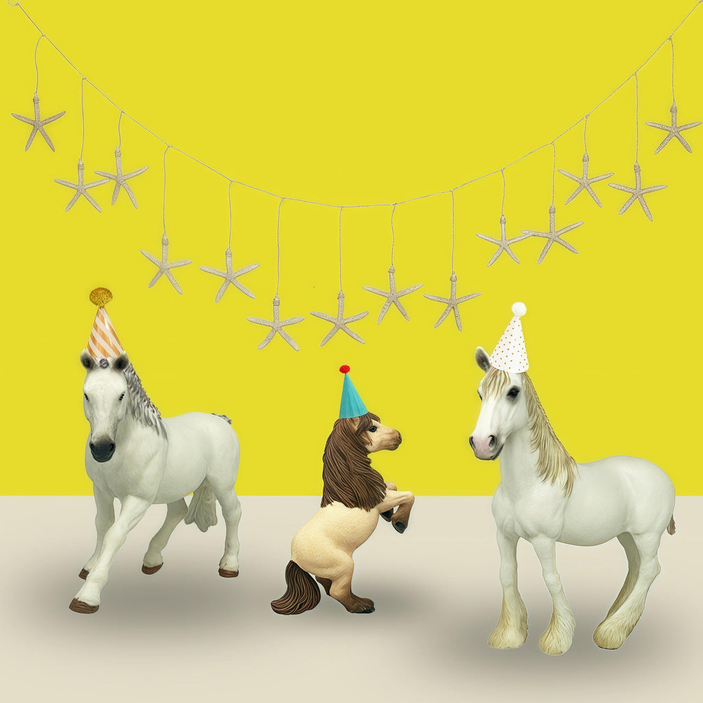 Gemini&Genius 3Pcs Horse Family Set - Realistic Hand-Painted Stallion, Mare & Foal Toy Figures for Kids, Cake Toppers, Farm Decor