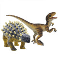 Gemini&Genius Ankylosaurus and Velociraptor Dinosaur Toys – Realistic Hand-Painted Moving Jaw Action Figures for Kids