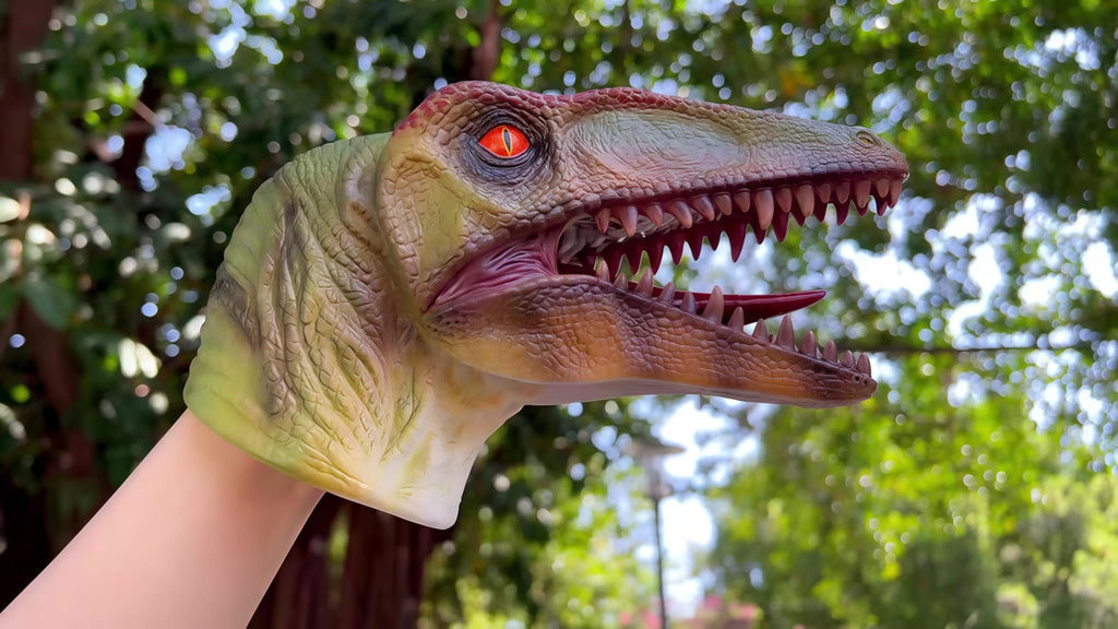 Gemini&Genius Compsognathus Dinosaur Hand Puppet – Soft Rubber Realistic Hand Puppet for Kids