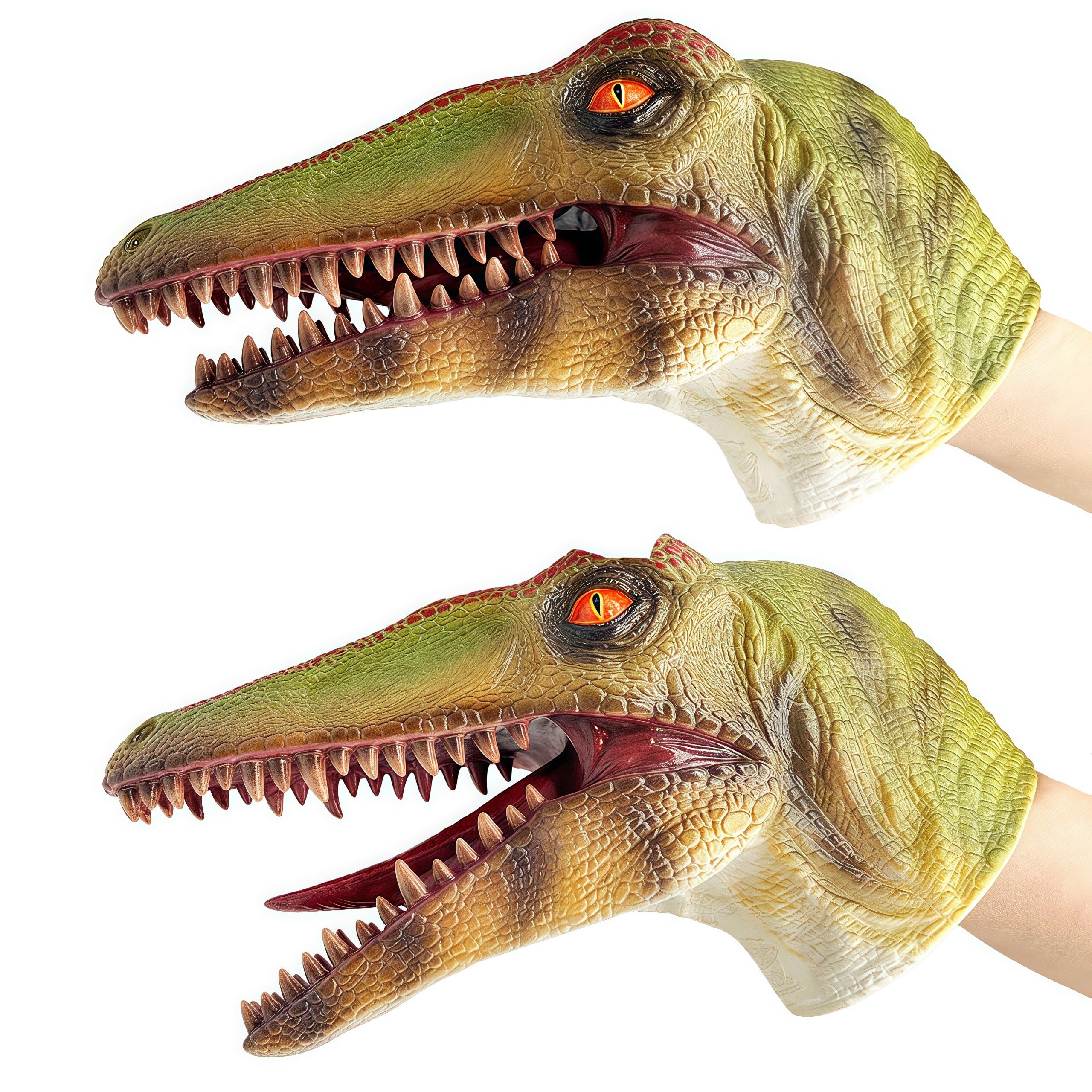 Gemini&Genius Compsognathus Dinosaur Hand Puppet – Soft Rubber Realistic Hand Puppet for Kids