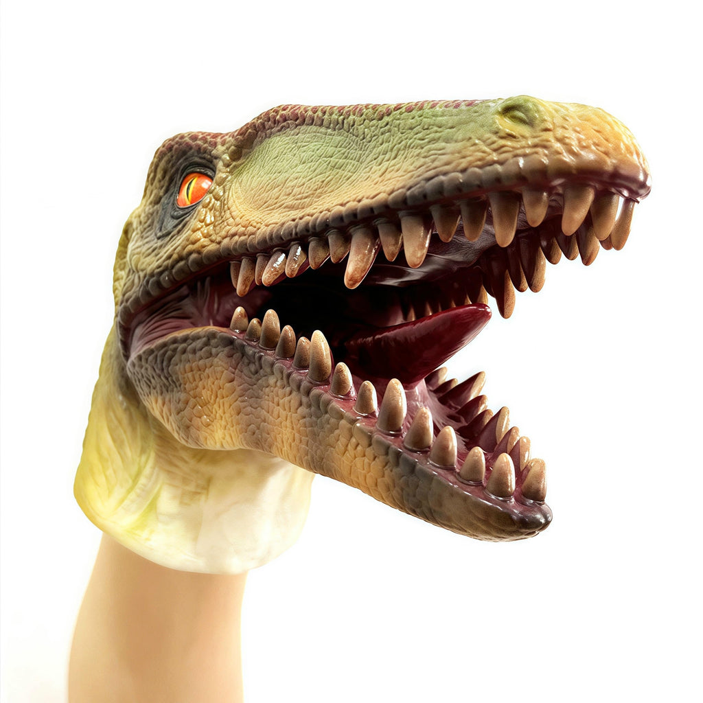 Gemini&Genius Compsognathus Dinosaur Hand Puppet – Soft Rubber Realistic Hand Puppet for Kids