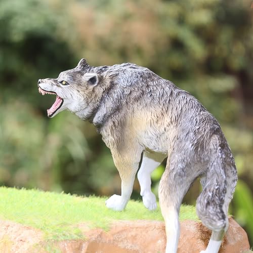 Gemini&Genius Dire Wolf Action Figure – Realistic Prehistoric Toy for Kids, 6-10 inches, Eco-Friendly