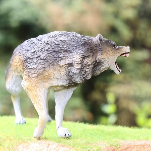 Gemini&Genius Dire Wolf Action Figure – Realistic Prehistoric Toy for Kids, 6-10 inches, Eco-Friendly