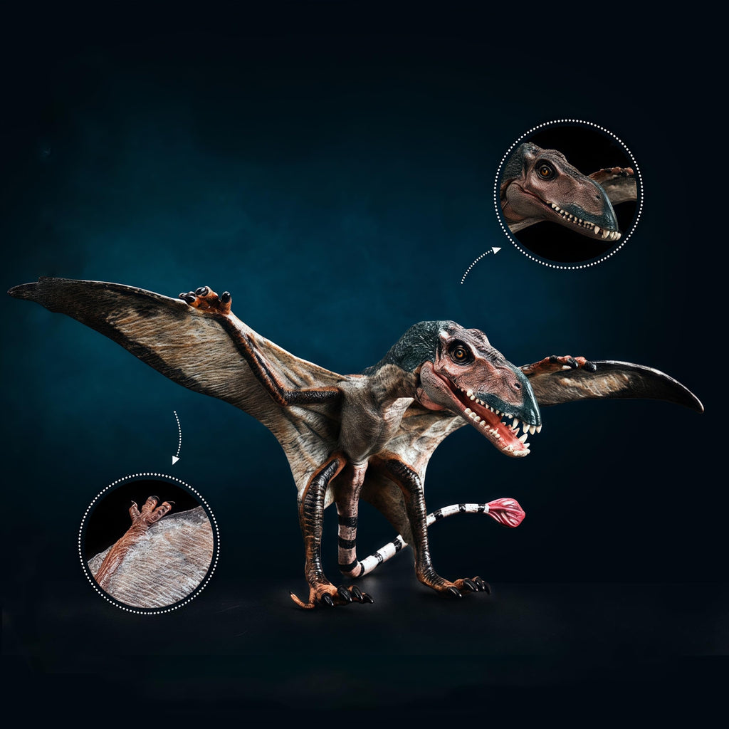 Gemini&Genius Hand-Painted Pterosaur Figure Set (2 Pcs) - Realistic Dinosaur Toys for Kids