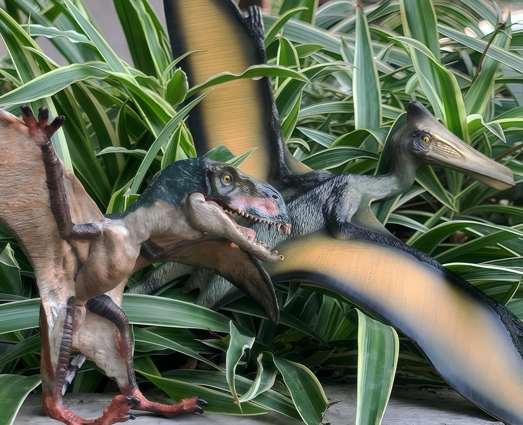 Gemini&Genius Hand-Painted Pterosaur Figure Set (2 Pcs) - Realistic Dinosaur Toys for Kids
