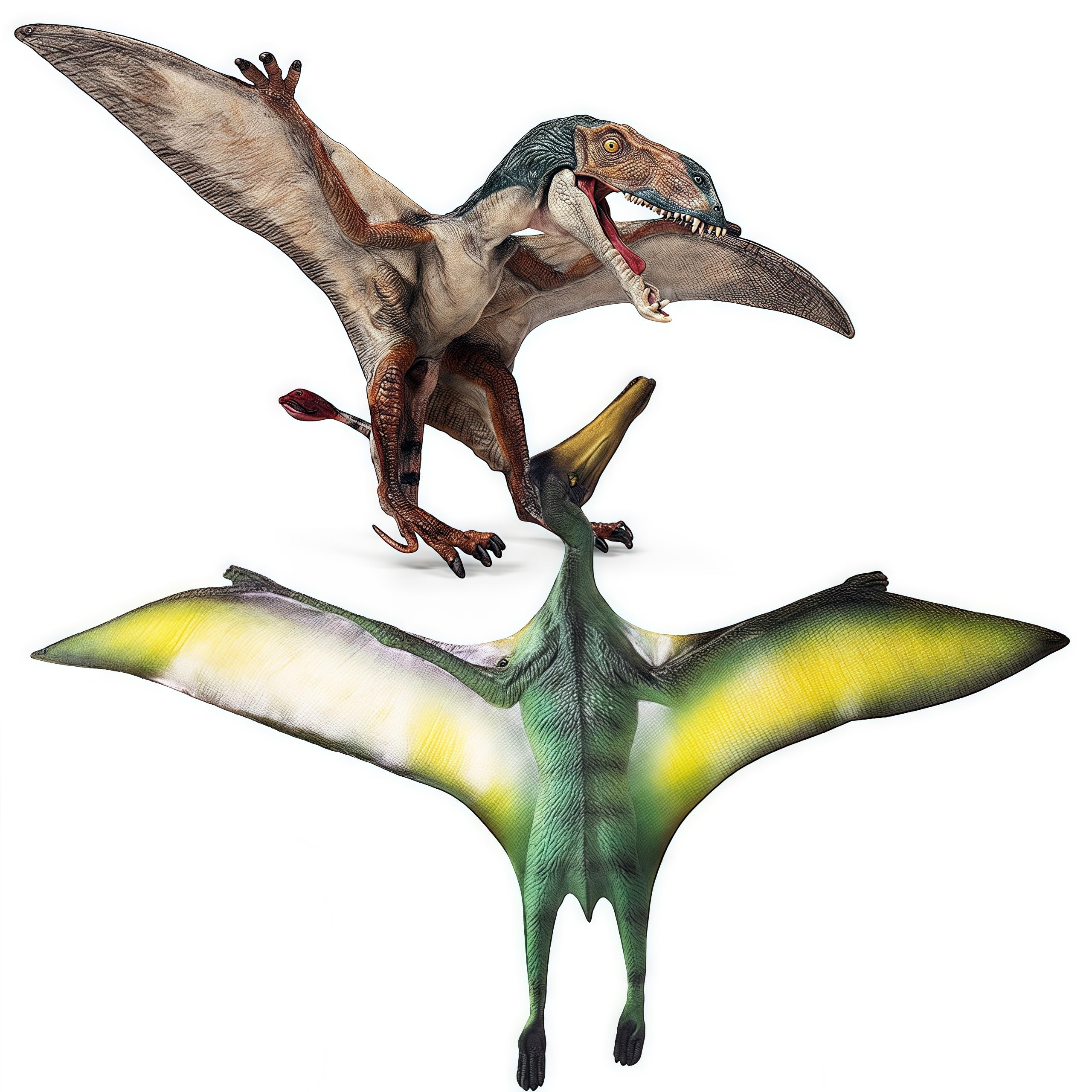 Gemini&Genius Hand-Painted Pterosaur Figure Set (2 Pcs) - Realistic Dinosaur Toys for Kids