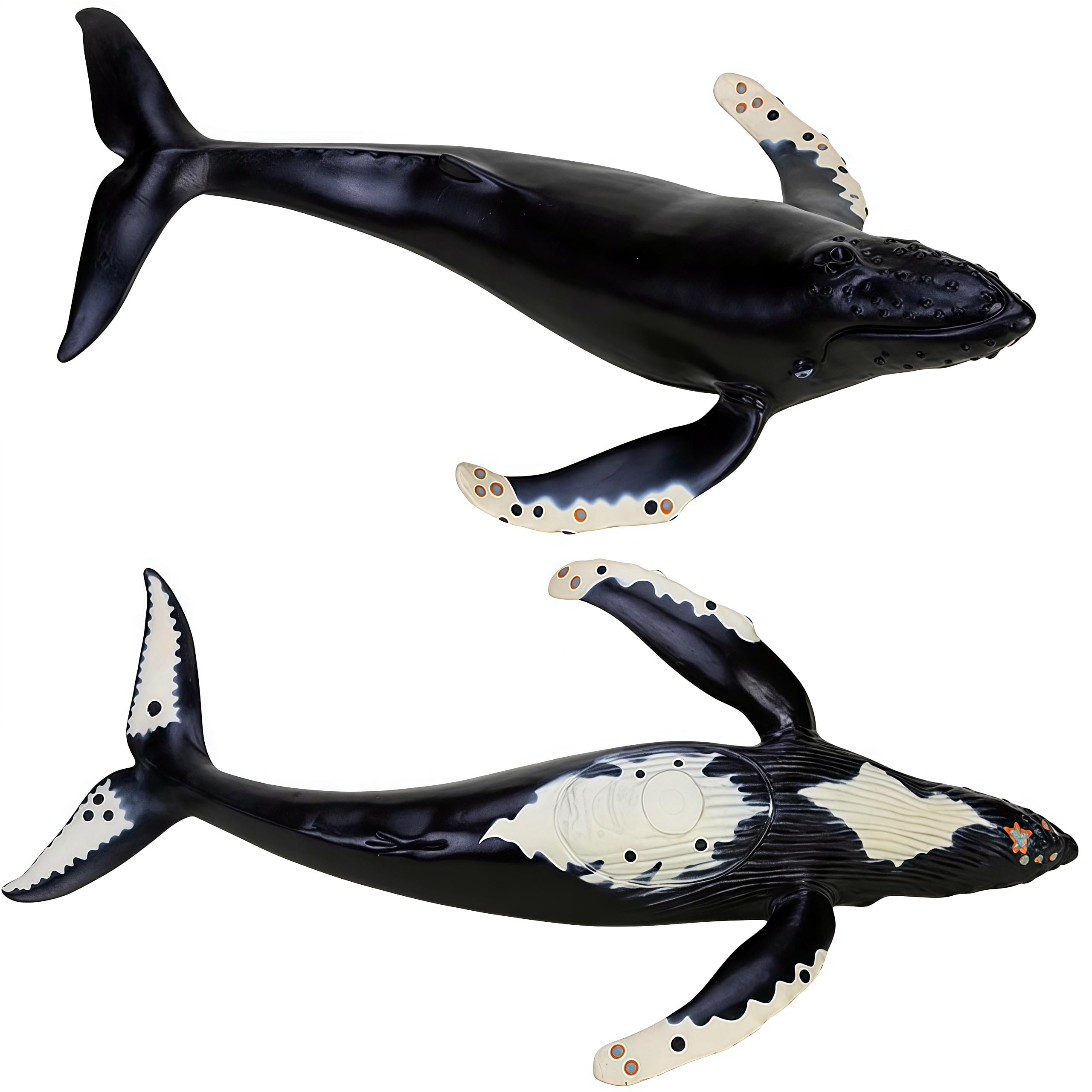 Gemini&Genius Humpback Whale Action Figure – Soft Rubber Orca Toy for Bath, Beach, and Cake Decor