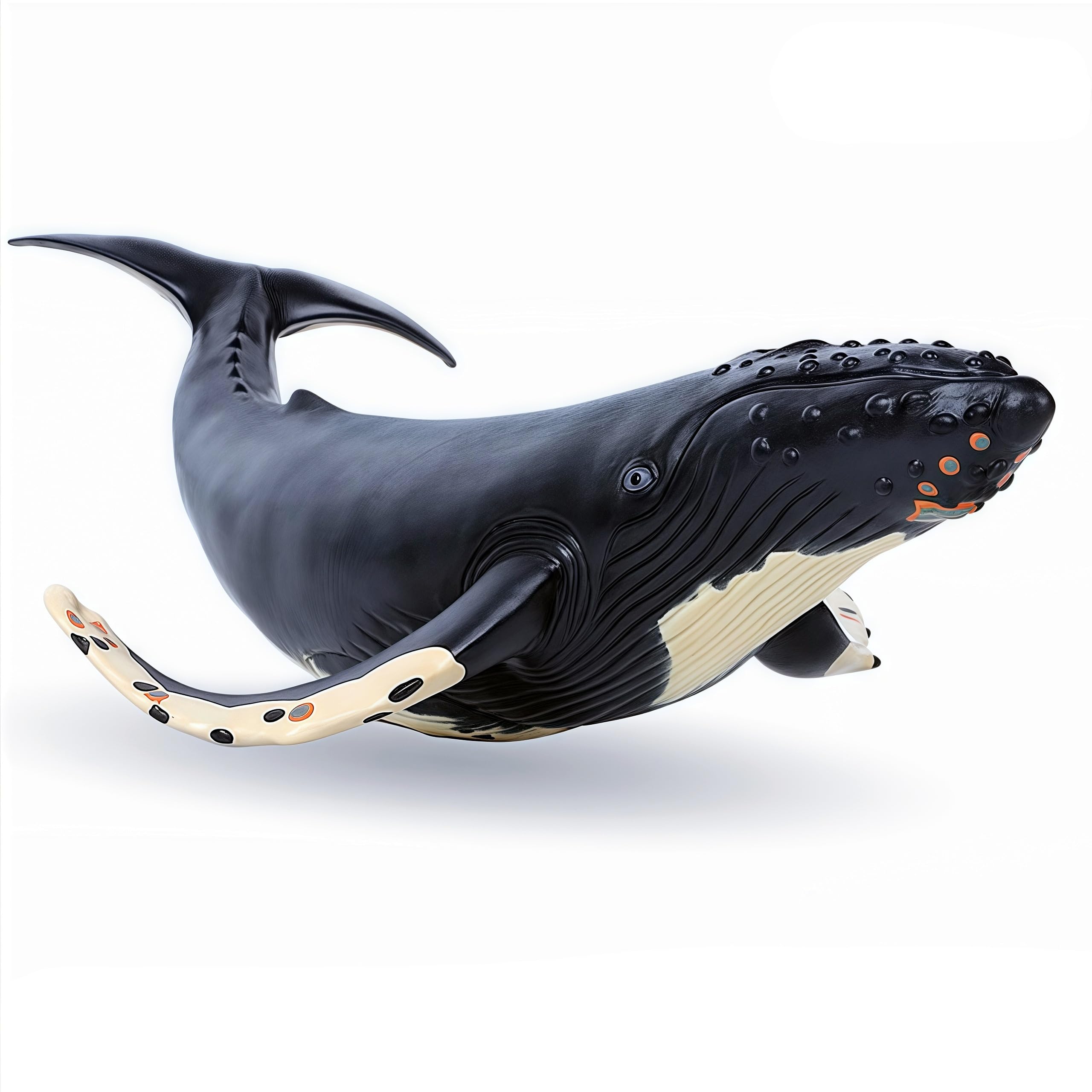 Gemini&Genius Humpback Whale Action Figure – Soft Rubber Orca Toy for Bath, Beach, and Cake Decor