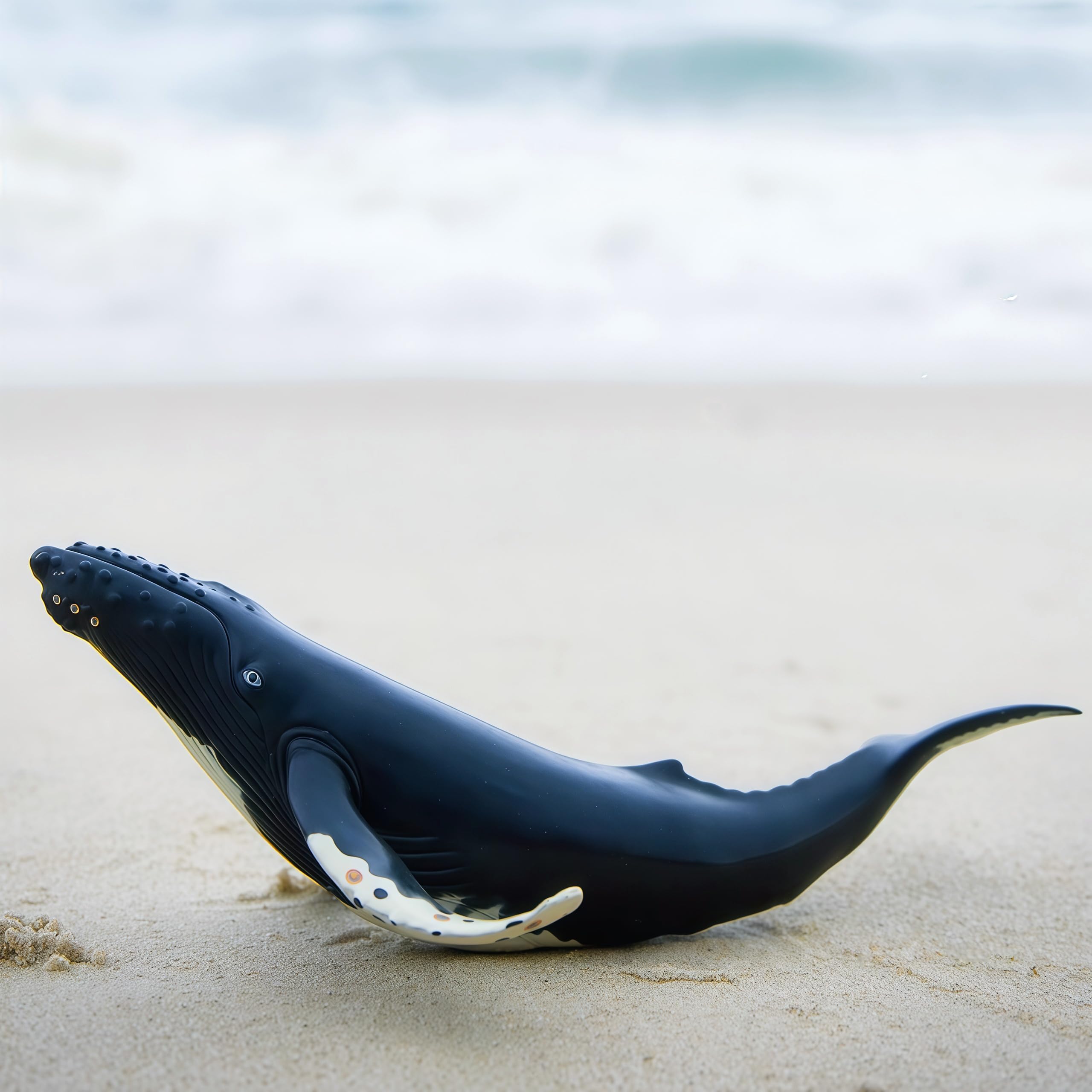 Gemini&Genius Humpback Whale Action Figure – Soft Rubber Orca Toy for Bath, Beach, and Cake Decor