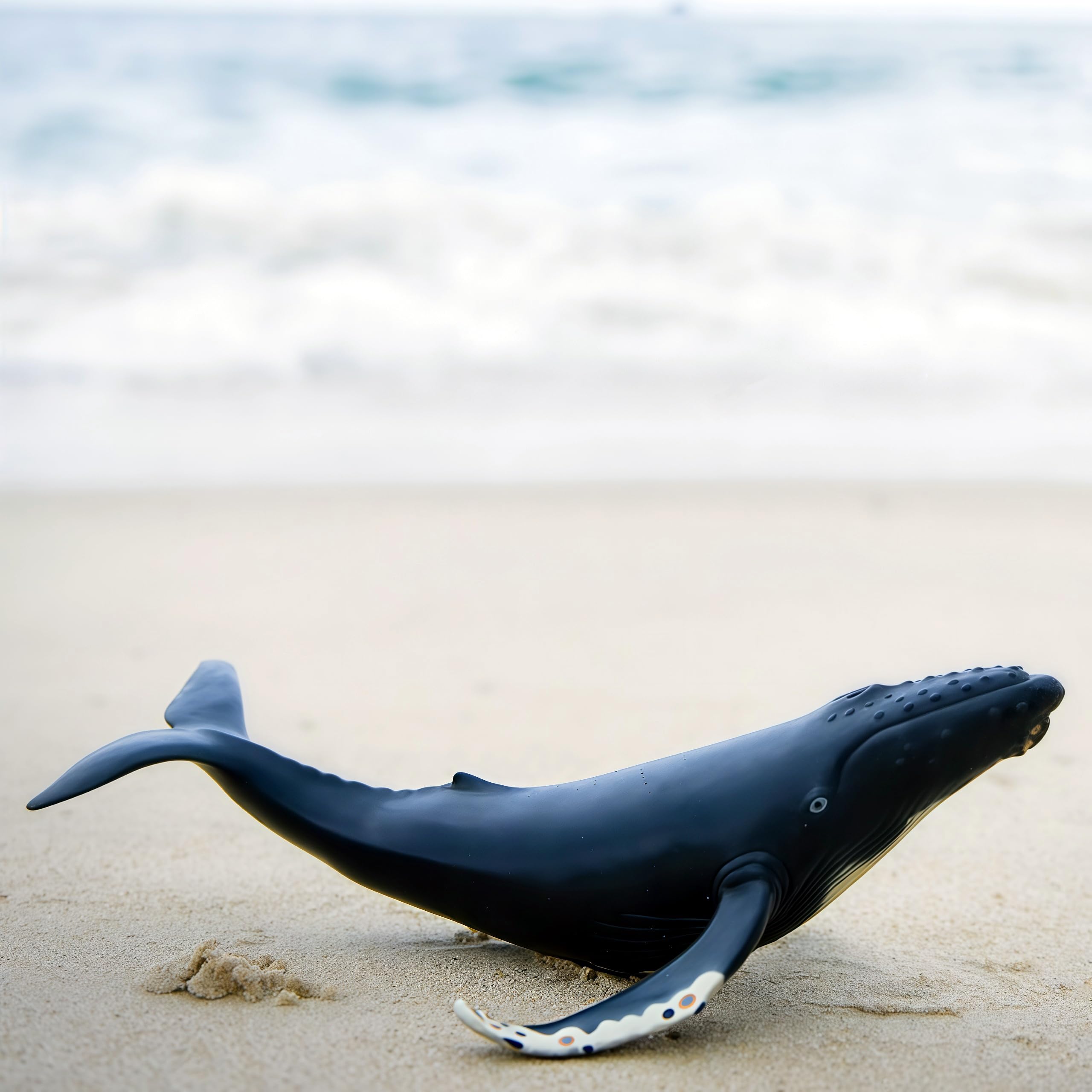 Gemini&Genius Humpback Whale Action Figure – Soft Rubber Orca Toy for Bath, Beach, and Cake Decor
