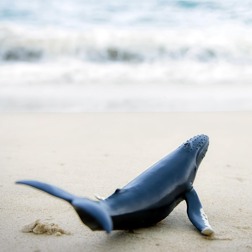 Gemini&Genius Humpback Whale Action Figure – Soft Rubber Orca Toy for Bath, Beach, and Cake Decor