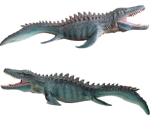 Gemini&Genius Mosasaurus Dinosaur Toy 13.4" Realistic Figure with Movable Jaw - Sea Monster Model for Display, Cake Topper, Gift