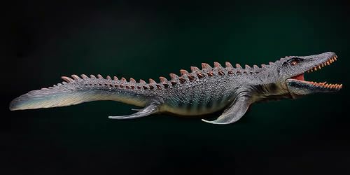 Gemini&Genius Mosasaurus Dinosaur Toy 13.4" Realistic Figure with Movable Jaw - Sea Monster Model for Display, Cake Topper, Gift