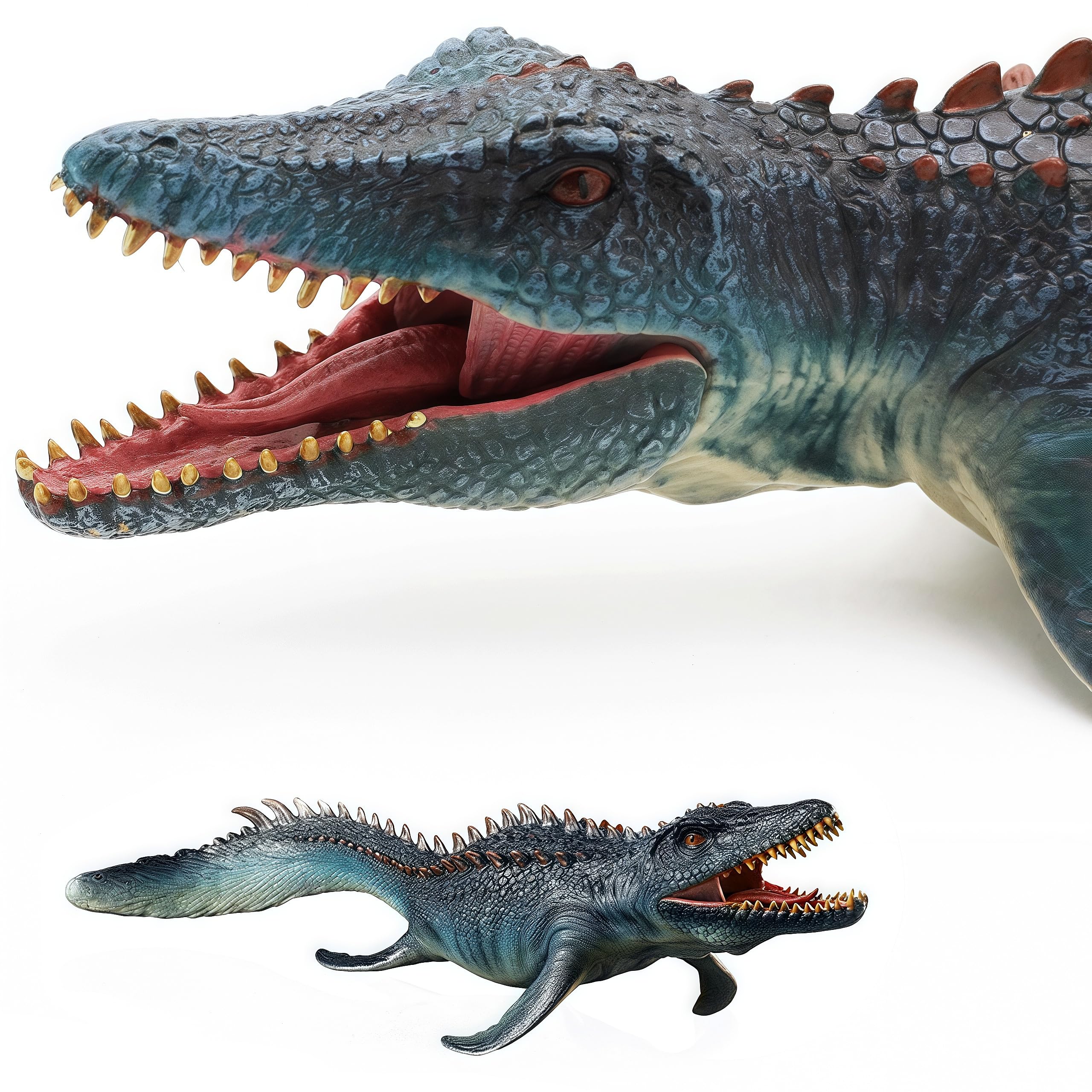 Gemini&Genius Mosasaurus Dinosaur Toy 13.4" Realistic Figure with Movable Jaw - Sea Monster Model for Display, Cake Topper, Gift