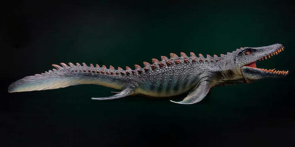 Gemini&Genius Mosasaurus Dinosaur Toy 13.4" Realistic Figure with Movable Jaw - Sea Monster Model for Display, Cake Topper, Gift