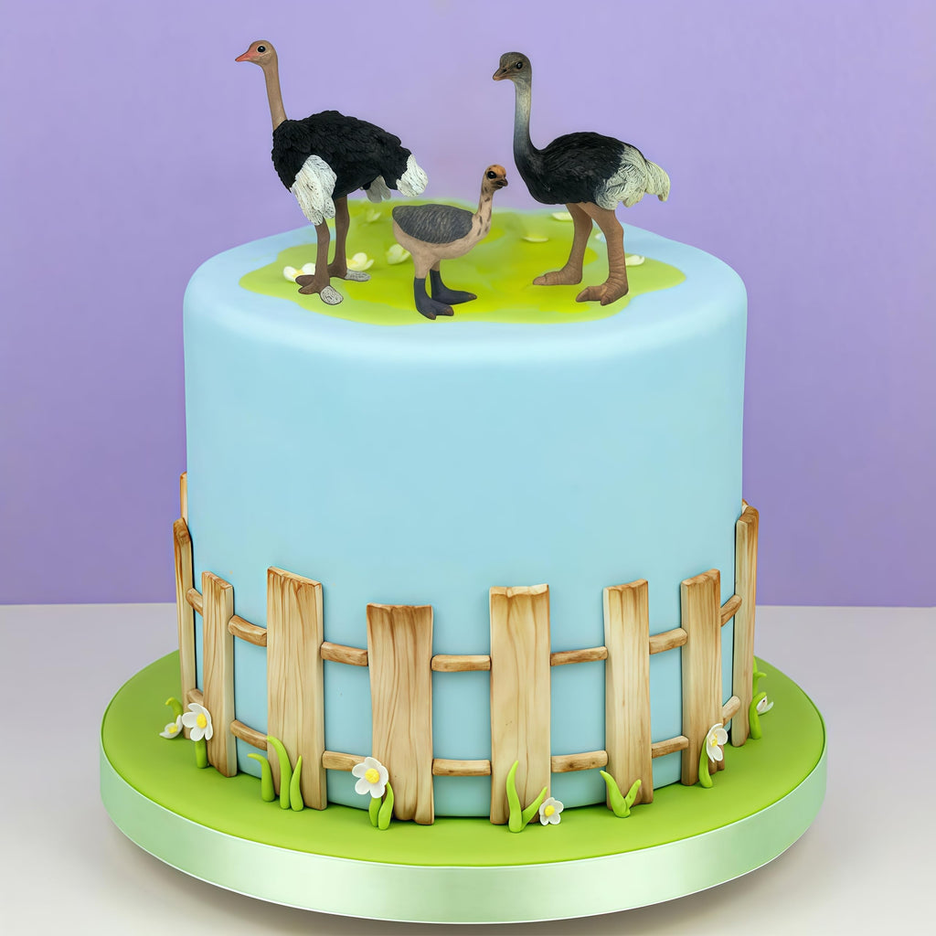 Gemini&Genius Ostrich Action Figure Set – Educational Jungle Animal Toys, Cake Toppers, Party Favors for Kids Ages 3+