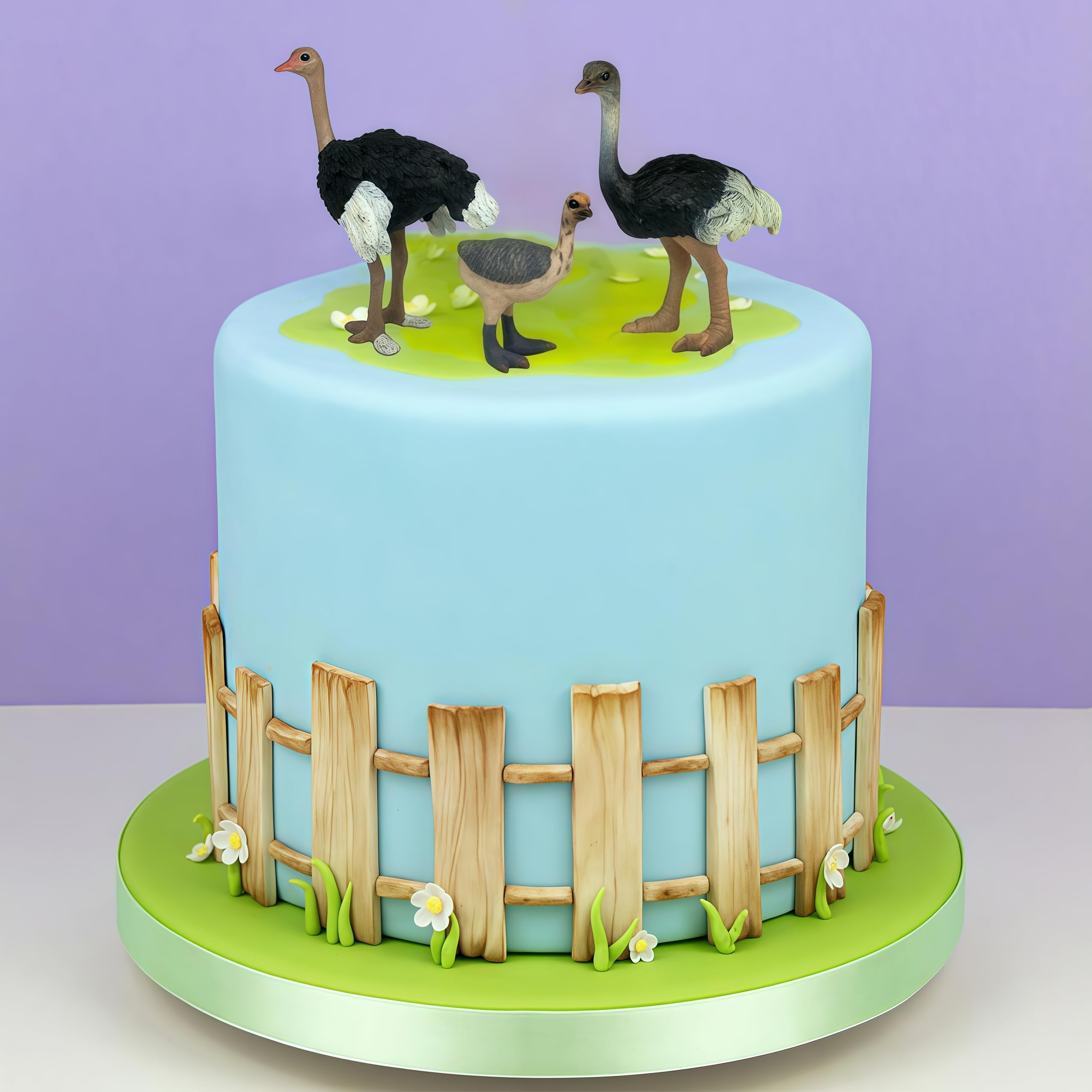 Gemini&Genius Ostrich Action Figure Set – Educational Jungle Animal Toys, Cake Toppers, Party Favors for Kids Ages 3+