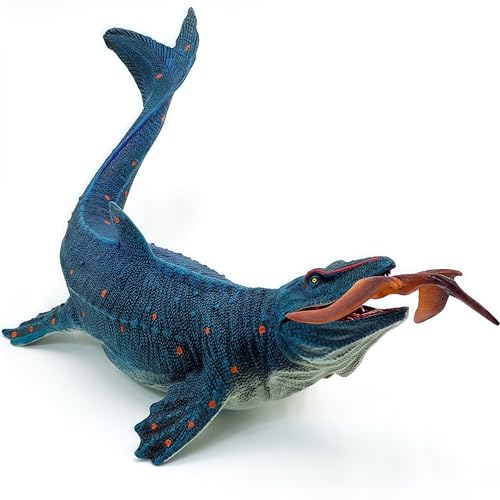Gemini&Genius Realistic Mosasaurus & Pterosaur Dinosaur Toys, Hand-Painted with Moving Jaw, Safe ABS Plastic, Educational Playset for Kids