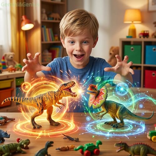 Gemini&Genius Realistic T-Rex Dinosaur Toy – Hand-Painted Movable Jaw Figurine for Kids