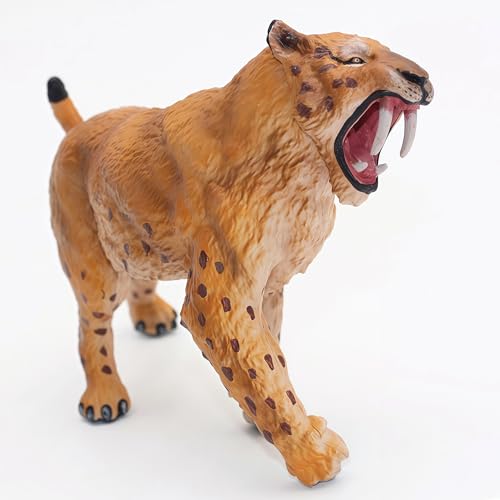 Gemini&Genius Saber-Toothed Tiger Action Figure – Smilodon Toy for Kids