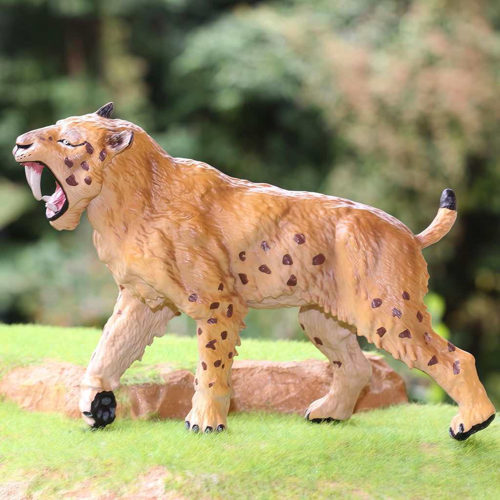 Gemini&Genius Saber-Toothed Tiger Action Figure – Smilodon Toy for Kids