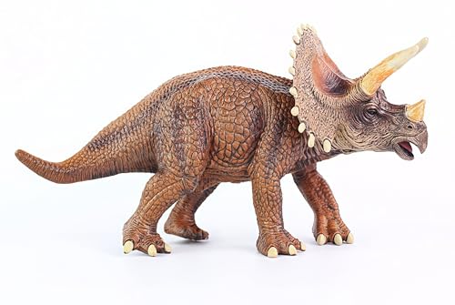 Gemini&Genius Triceratops Action Figure – Hand-Painted Dinosaur Toy in Durable ABS Plastic