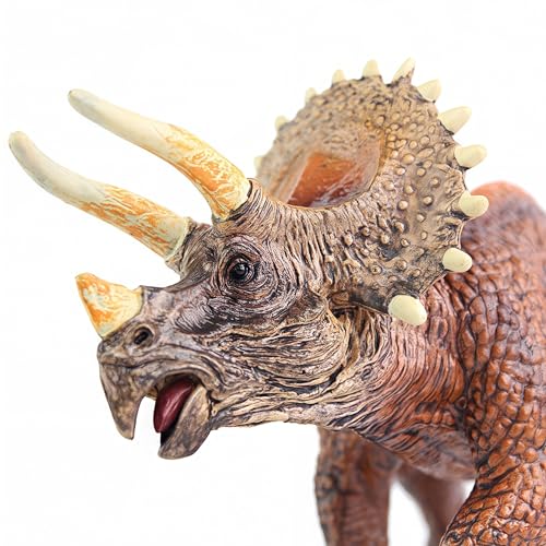 Gemini&Genius Triceratops Action Figure – Hand-Painted Dinosaur Toy in Durable ABS Plastic