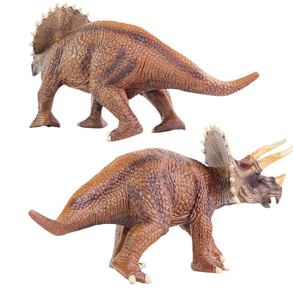 Gemini&Genius Triceratops Action Figure – Hand-Painted Dinosaur Toy in Durable ABS Plastic