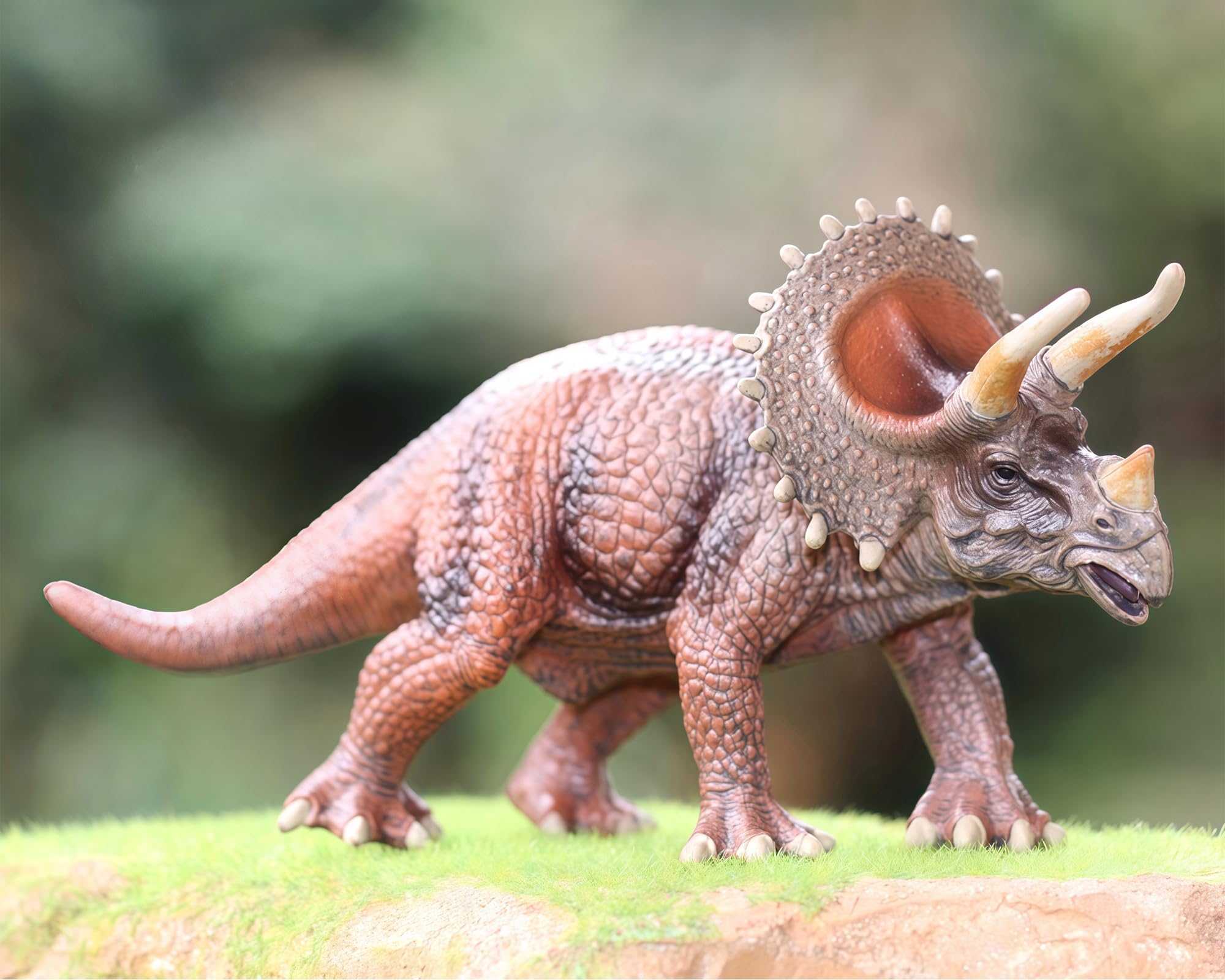 Gemini&Genius Triceratops Action Figure – Hand-Painted Dinosaur Toy in Durable ABS Plastic