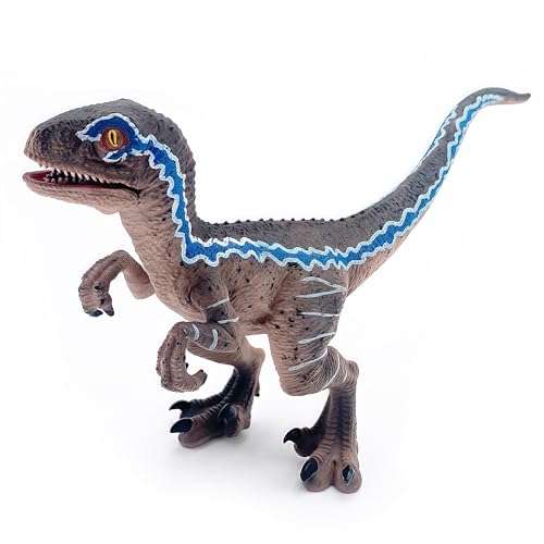 Gemini&Genius Velociraptor Action Figure with Movable Jaw and Hands – Dinosaur Toy for Kids, Cake Topper, Collectible