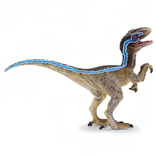Gemini&Genius Velociraptor Dinosaur Toy – Realistic Hand-Painted Raptor with Moveable Jaw, Safe ABS Plastic for Kids