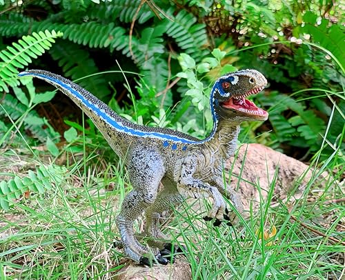 Gemini&Genius Velociraptor Dinosaur Toy – Realistic Hand-Painted Raptor with Moveable Jaw, Safe ABS Plastic for Kids
