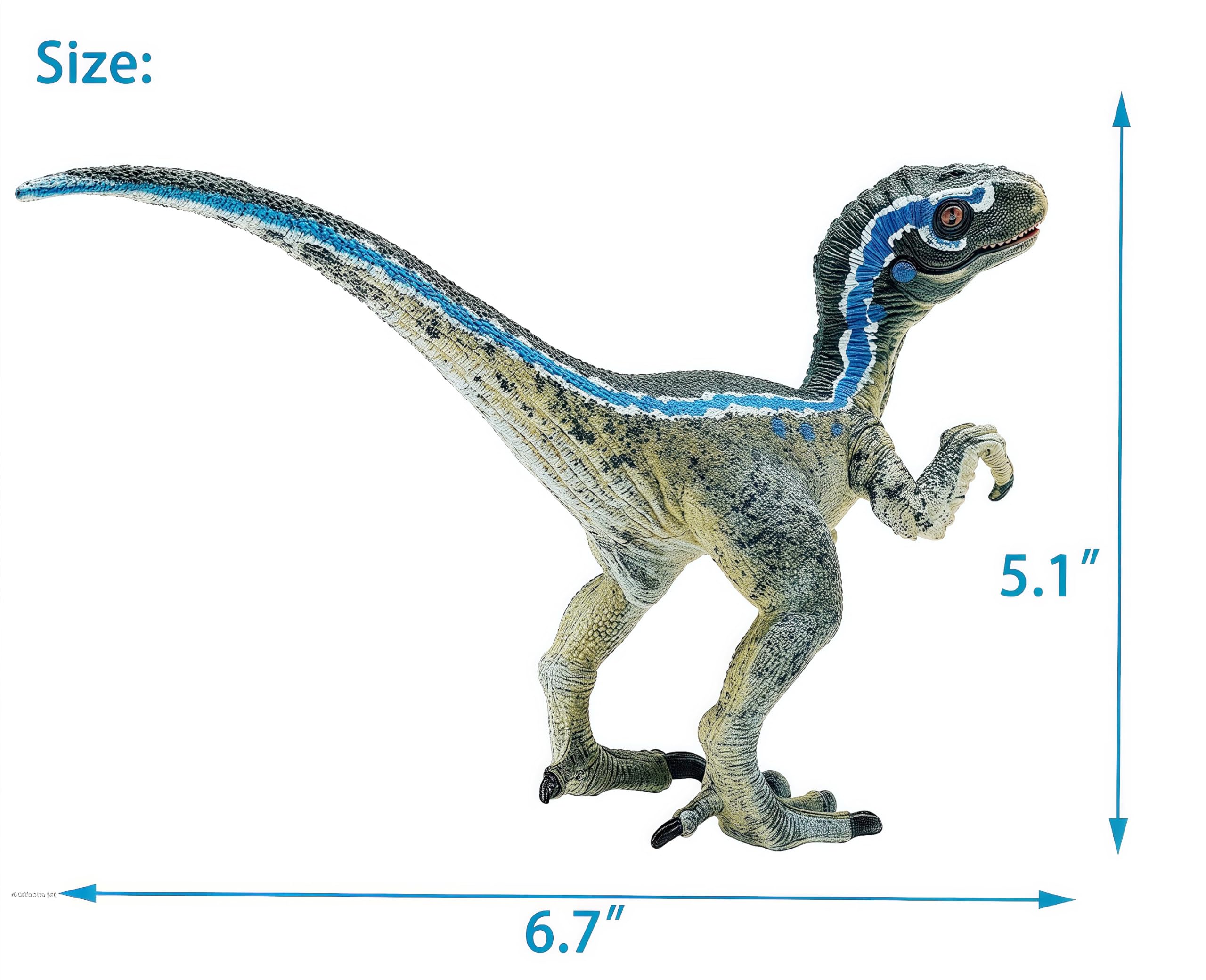Gemini&Genius Velociraptor Dinosaur Toy – Realistic Hand-Painted Raptor with Moveable Jaw, Safe ABS Plastic for Kids