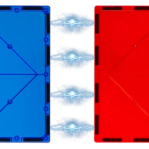 Gemmicc 6-Pack Large Magnetic Tiles (5.9") – Jumbo Base Plates for STEM Building, Compatible with Most Brands