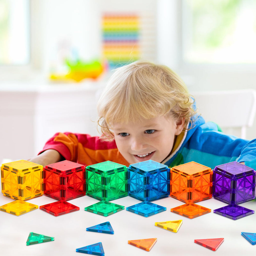 Gemmicc Magnetic Tiles 34-Piece Starter Set – STEM Building Blocks for Kids Aged 3-9