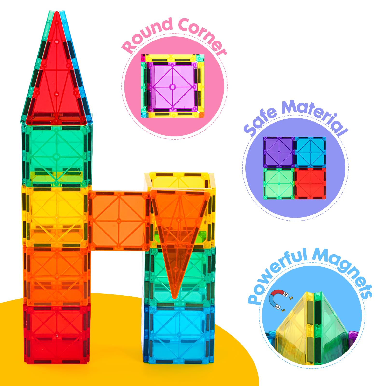 Gemmicc Magnetic Tiles 34-Piece Starter Set – STEM Building Blocks for Kids Aged 3-9