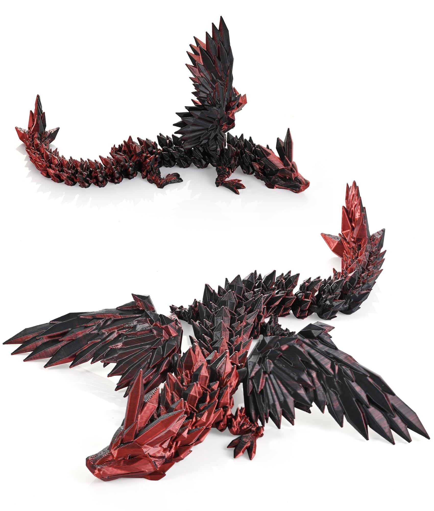 GemmiCho 3D Printed Articulated Dragon Toy | 11-Inch Movable Joints for Stress Relief & Desk Decor