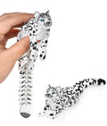 GemmiCho 3D Printed Snow Leopard Figurine - 8.3" Flexible Articulated Toy for Stress Relief and Desk Decor