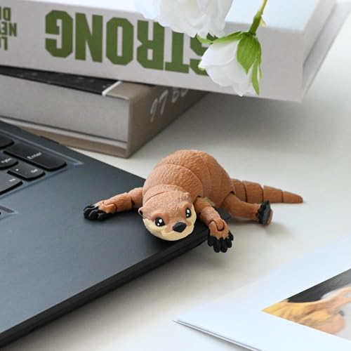 GemmiCho 5.7" Articulated Otter Toy – 3D Printed Fidget Animal for Stress Relief