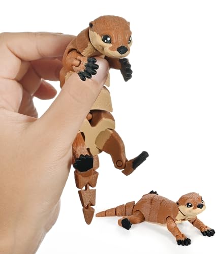 GemmiCho 5.7" Articulated Otter Toy – 3D Printed Fidget Animal for Stress Relief